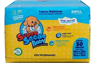 Tapete Higiênico Super Secão Baby Slim 50 Unidades Petix