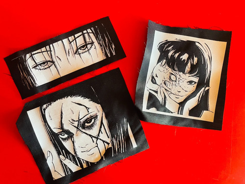 Pack De 3 Parches - Estampado Tomie - Junji Ito