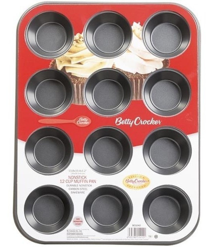 Lata Molde Antiadherente 12 Cupcakes Mini Muffins 25x19cm Color Gris / Bb3002