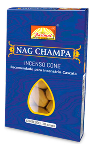 Incenso Cone Cascata Parimal Caixa Com 10 - Escolha Fragrância Nag Champa