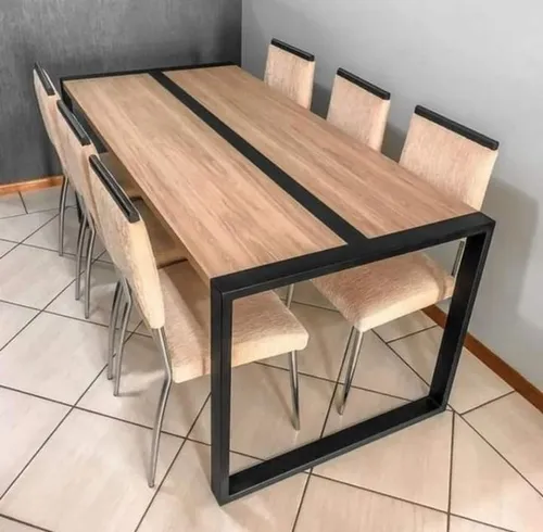 Mesa De Hierro Y Madera