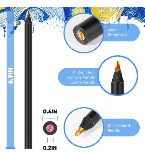 Lápices De Color Jumbo Arcoíris Para Dibujo Y Bocetos