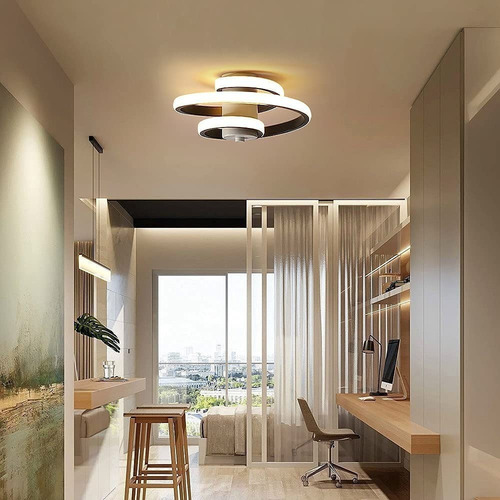 Lámpara Led De Techo Moderna Diseño Línea Espiral 3 Colores