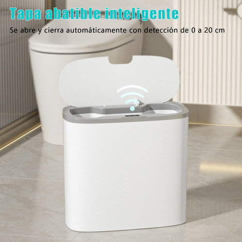 Cubo De Basura Automático Con Sensor Para Baño, 12l .