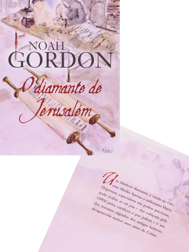 Livro O Diamante De Jerusalém Noah Gordon Ano 1997 Editora Rocco