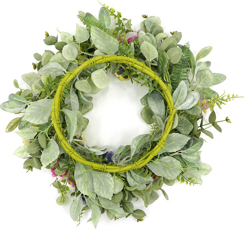 Corona De Primavera Con Flores De Pensamiento Para Decorar