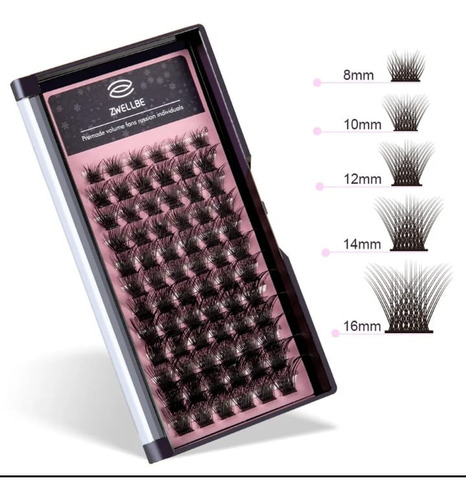 Kit De Pestaña Individuales 72 Piezas + Accesorios Reutiliza Negro