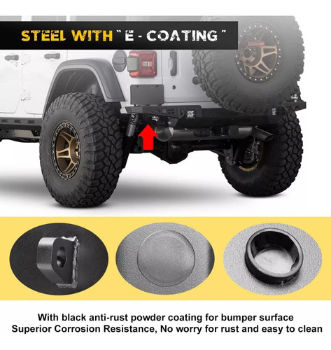 Defensa Trasera Con Luces Freno Jeep Wrangler Jl 2018 A 2023