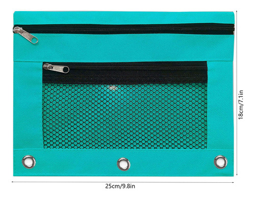 Estuche Para Lápices F De Tres Orificios Con Cremallera, Pvc