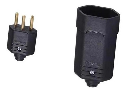 Cabo Pp 2x6.00mm 20mt + Kit Pino Tomada 2p 10a - 1ª Linha Cor Da Cobertura Preto