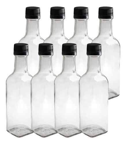 Botellas De Vidrio De 250 Ml Con Tapa Pack 8unidades