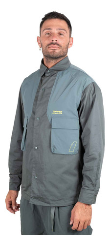 Campera Topper Barreal X Revolver Unisex Moda Cian Grisáceo