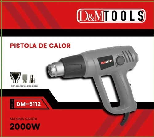 Imagen 6 de 7 de Pistola De Calor Aire Caliente 1500 Wt 2 Temperaturas