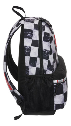 Mochila Costas Coca Cola Brush Casual Xadrez Preto E Branco Cor Branco E Preto Desenho Do Tecido Xadrez Com Estampa Bordada Da Coca Cola