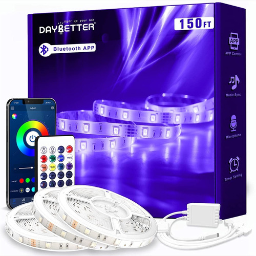 Tiras De Luces Led Rgb Smd 5050 Bluetoot App Movil 45 Metros