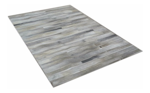 Imagen 2 de 6 de Alfombra Patchwork Tiras Cuero De Vaca Con Pelo. 1,2m X 1,8m