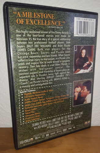 Dvd Brian's Song James Caan Billy Dee Williams Canción Brian (Usado)