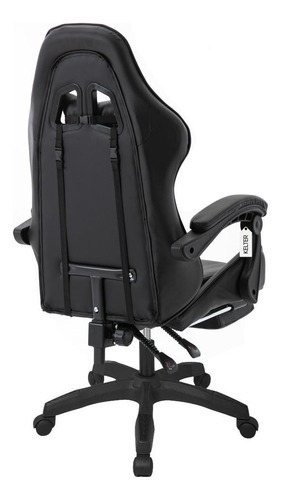 Cadeira Gamer Giratória Com Apoio De Pé Kelter Preta V7001x