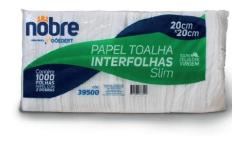 Papel Toalha Interfolha C/1000fls 20x20cm 2d Slim - Nobre