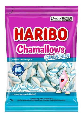Haribo Marshmallow 12x70g Cables Blue