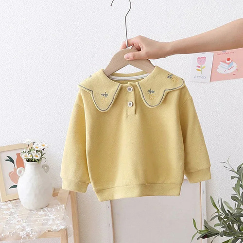 Sudadera Con Capucha De Algodón Con Bordado Floral Para Niña