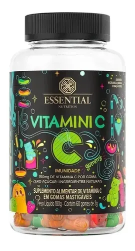 vitamina-c-bala-de-gelatina-ursinho-essential-60-gomas-mercadolivre