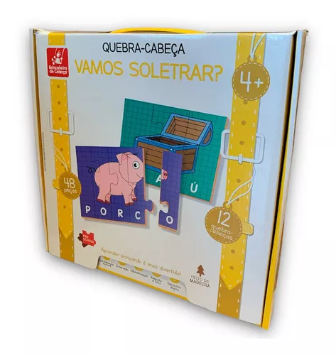 Jogo Quebra Cabeca De Madeira Pre School Vamos Soletrar 4