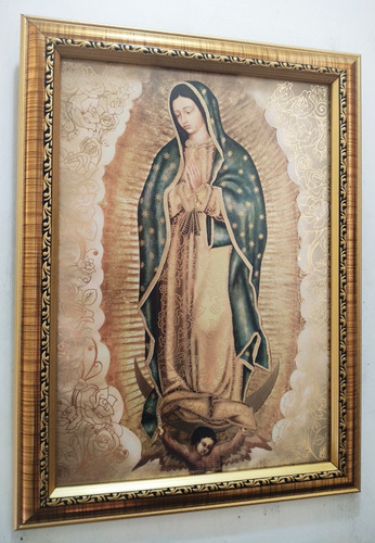 Virgen De Guadalupe Con Dorado 34 X 31 Cms Marco Dorado B