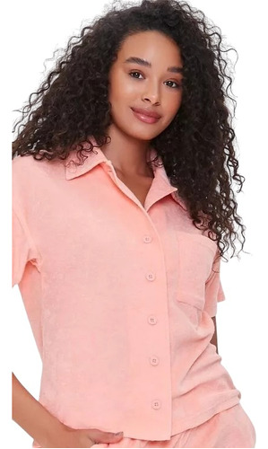 Camisa Tela Plush -talle L - Forever 21