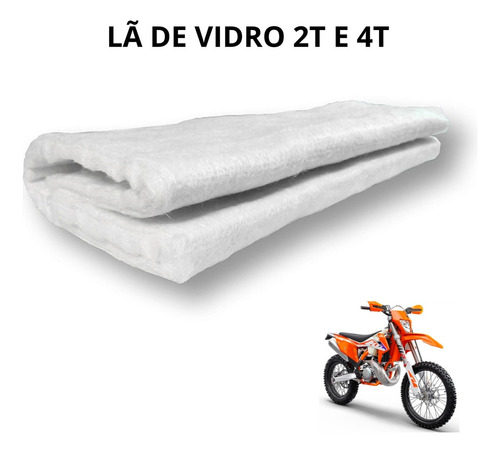 Lã De Vidro Para Ponteira Do Escape 55x33cm Motos 2t E 4t