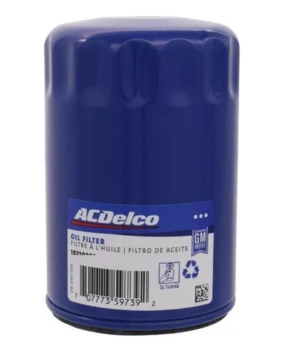 Filtro Aceite Chevrolet Colorado 2004-2012 Acdelco