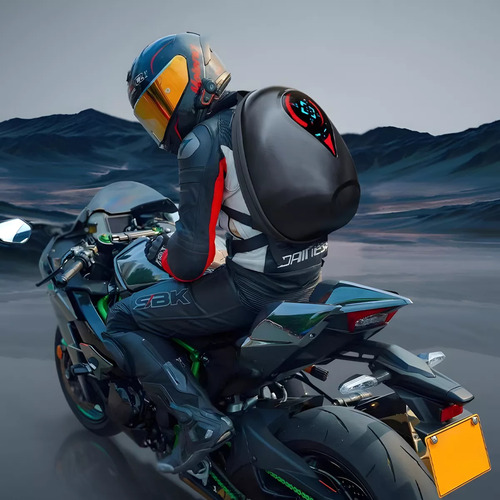 Mochila Para Andar En Moto Con Ojos Led Impermeable 1 Casco