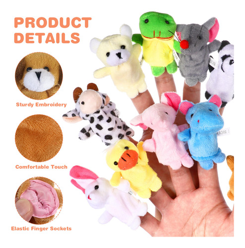 Juego De Títeres De Peluche, 16 Piezas, Animales, Miembros D
