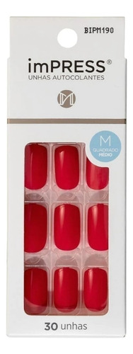 Unhas Posticas Autocolantes Impress Cor Rather Reckless Medi