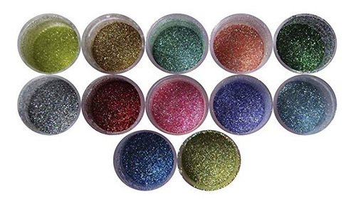 Disco Cake Hologram Set (12 Colores) 5 Gramos Cada Contenedo