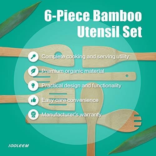 Imagen 4 de 4 de Iooleem Sets De Utensilios De Cocina (8, Bambú 21qv 8