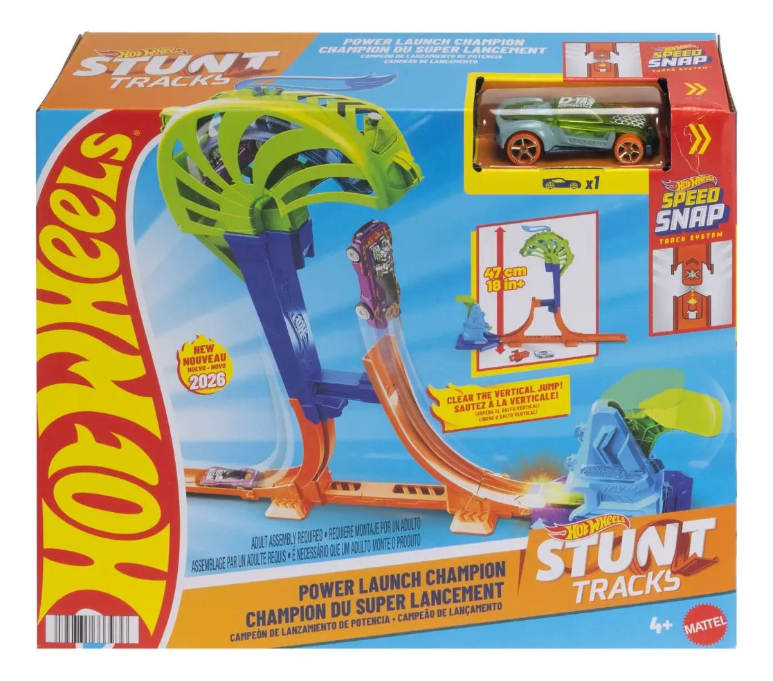 Pista Stunt Tracks Power Launch Em Escala 1:64 Hot Wheels