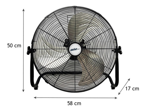 Ventilador De Pared Y De Piso Aerotec 3 Aspas Metal 20 4vel Color De La Estructura Negro Color De Las Aspas Plateado Diámetro 50 Cm Frecuencia 60