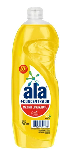 Ala Detergente Lavavajillas Cremoso Concentrado Limon 500m