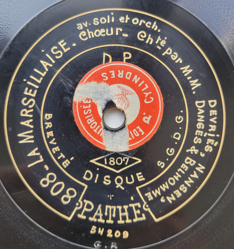 Devries Nansen Disco Pasta Pathé 803 / 808 Danges Belhomme (Usado)