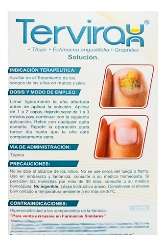 Tervirax Solución 15 Ml - Hongos En Uñas