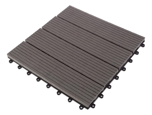 Juego De 6 Baldosas De Suelo De Patio Entrelazadas De Madera
