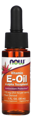 Óleo De Vitamina E 170mg Now Foods 30ml Sabor N/a