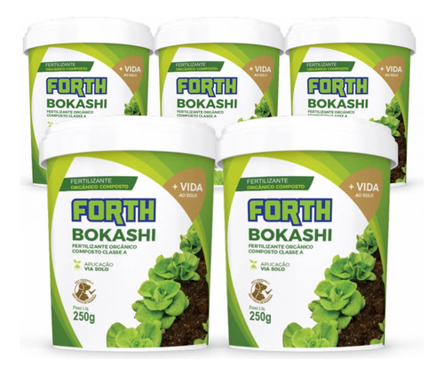 Kit 5 Fertilizante Forth Bokashi 250g