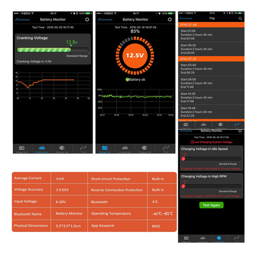 Monitor Monitor App Battery 12 Monitor Battery Diagnóstico D