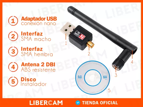 Adaptador Receptor Wifi Usb Inalambrico 300 Mbps Con Antena