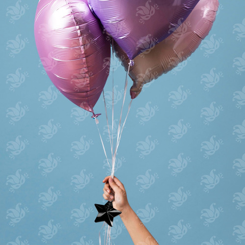10 Contrapesos Globo Pesa Estrella Helio Deco Fiesta Cumplea Color Negro
