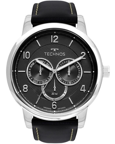 Relógio Technos Masculino Grandtech Couro 6p79bj/0p Garantia
