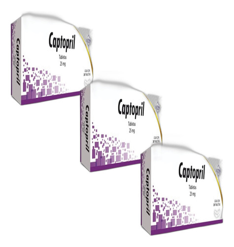 Captopril (ultra) C/30 Tabs. 25 Mg. Pack De 3