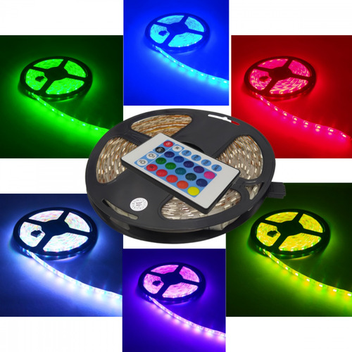 Fita Led Rgb Para Festas E Eventos 5m Com Controle E Fonte Rgb